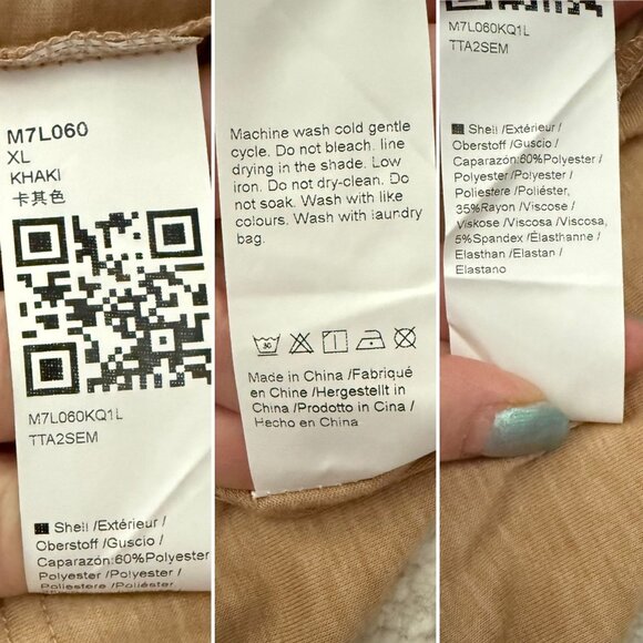 Khaki V Neck Tee Shirt Size XL Soft Lightweight Casual Top Beigecore Tan Basic - Picture 6 of 10